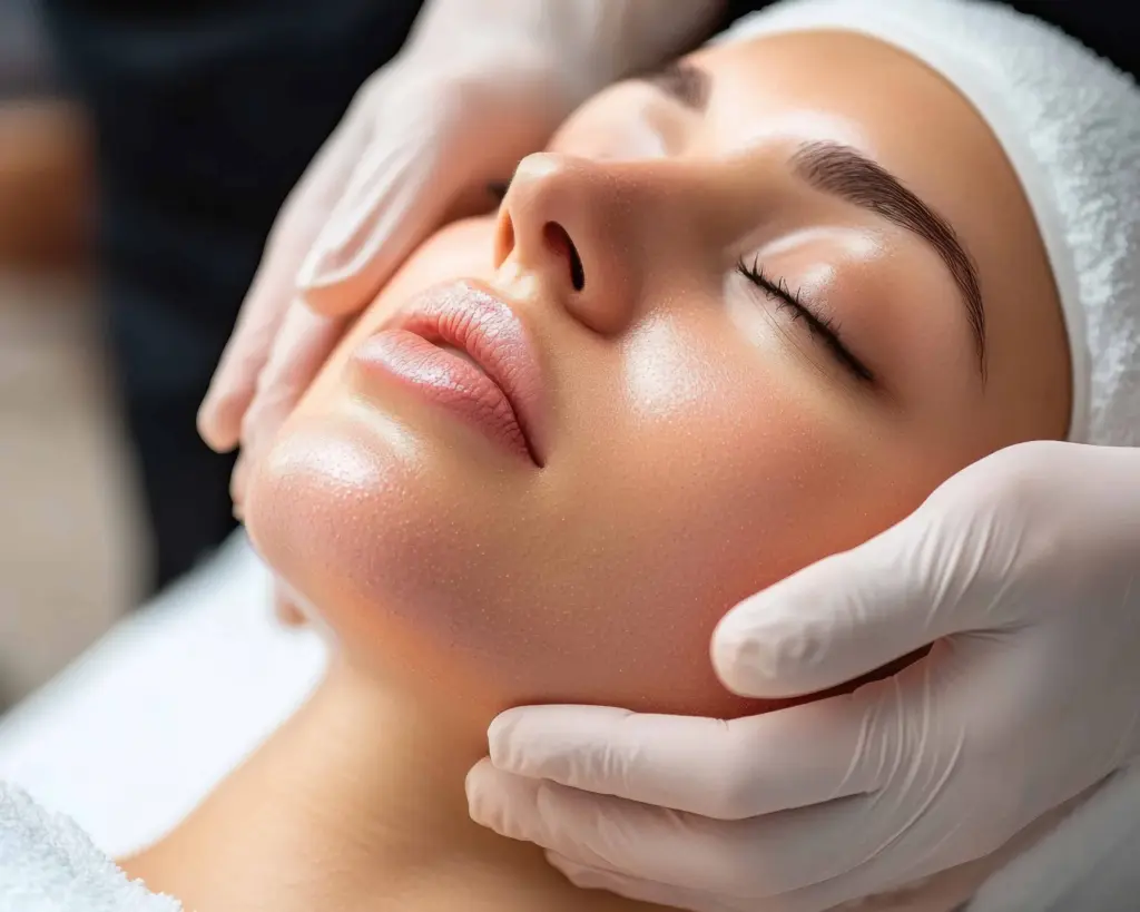 A woman getting organic filler