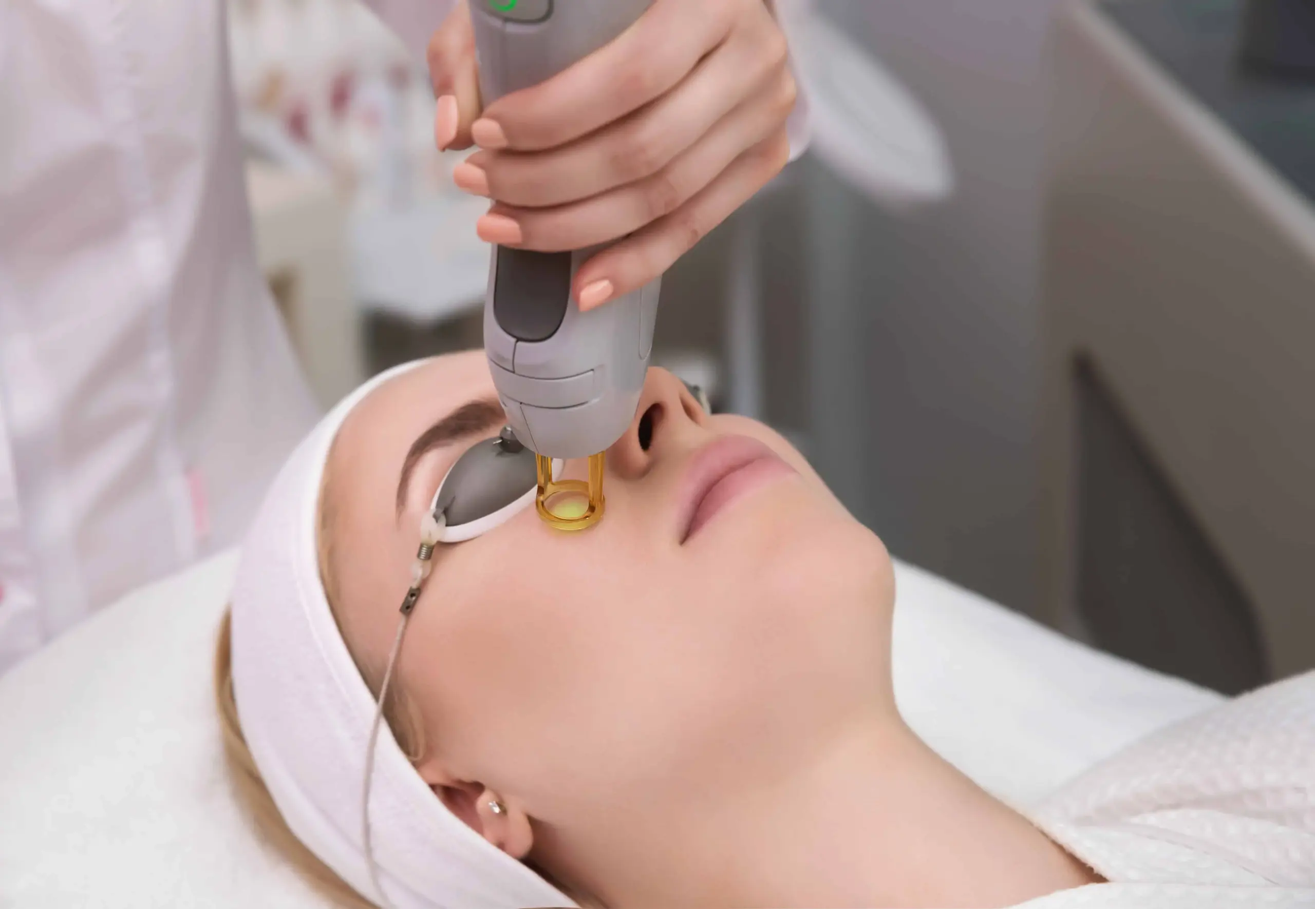 A woman of with laser skin treatment in Duluth, GA